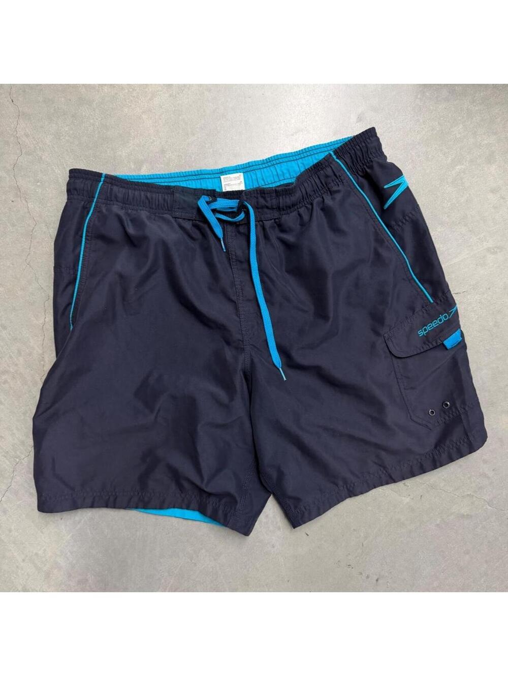 Sick 2000's Men's Navy Speedo Swimsuit Shorts Sized Large